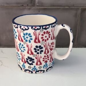 Hand Painted Turkish Floral Pattern Ceramic Mug